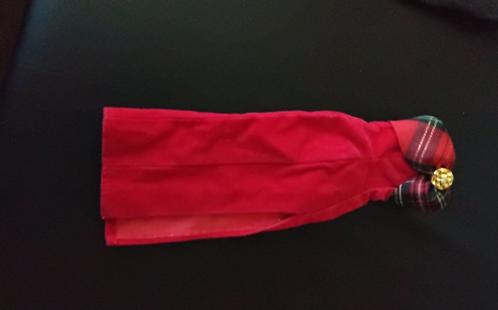 Barbie Rode fluwelen jurk met Schotse ruit detail, Ophalen of Verzenden, Zo goed als nieuw