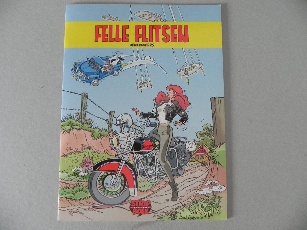 Strip Geschenk Boek Felle Flitsen van Henk Kuijpers 2002, Eén stripboek, Ophalen of Verzenden, Zo goed als nieuw, Henk Kuijpers