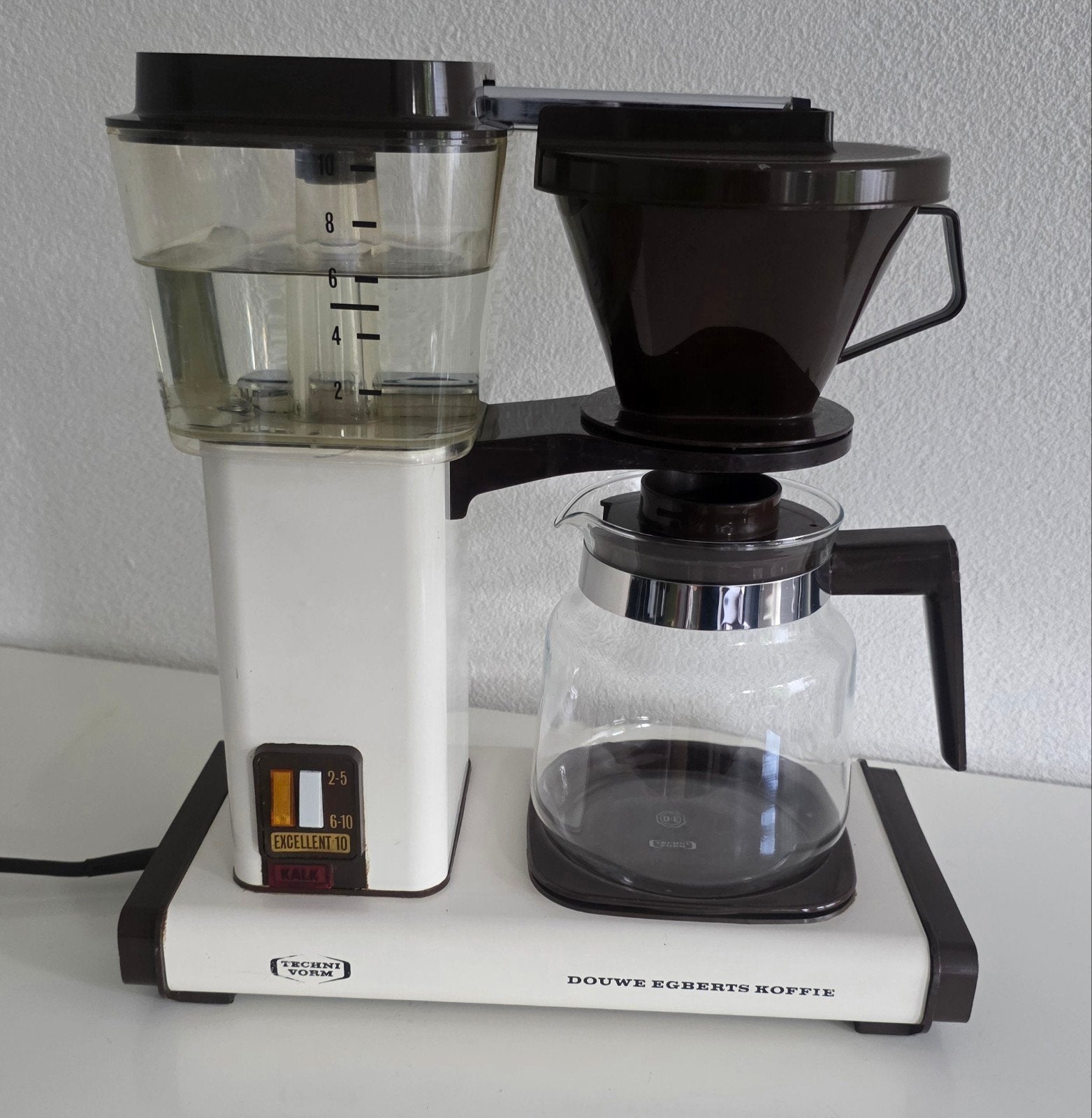 Vintage Douwe Egberts Excellent 10 offwhite / bruin, Witgoed en Apparatuur, Gebruikt, Koffiemachine, Gemalen koffie, Ophalen of Verzenden