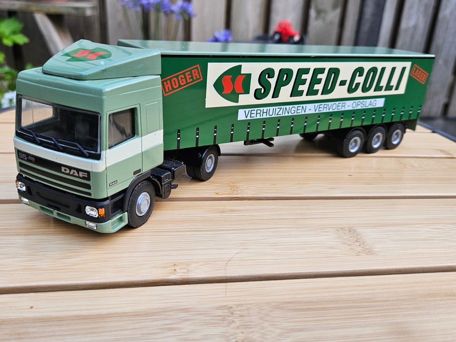 Lioncar Daf 95 Speed-Colli vrachtauto met trailer 1:50, Ophalen of Verzenden, Zo goed als nieuw, Bus of Vrachtwagen, Lion Toys