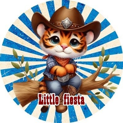 lf1136 icing frosting tijger western 18cm eetbare taart top, Ophalen of Verzenden, Nieuw, Taarten, Versiering