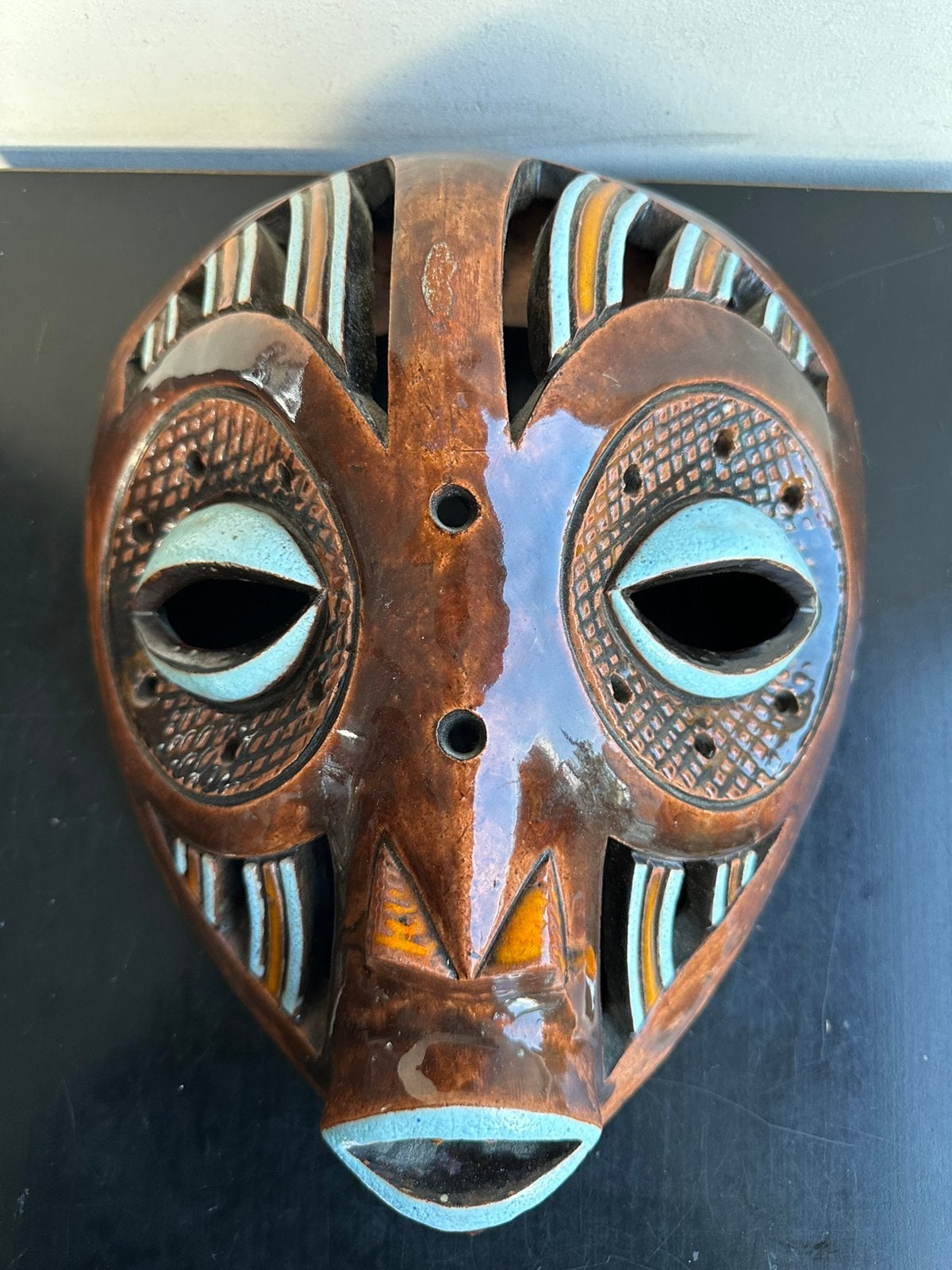 Groot Terracotta aardewerk Afrikaans Masker 36/26.5 cm, Ophalen of Verzenden