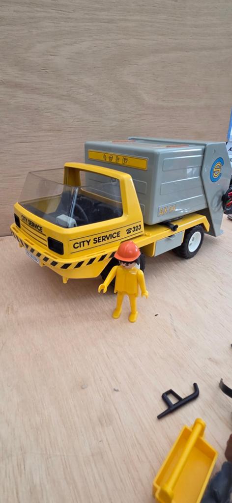 Playmobil Vuilniswagen City Service met figuur en zakken, Ophalen of Verzenden, Gebruikt, Complete set