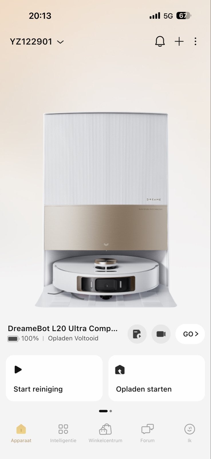 DreameBot L20 Ultra Complete Robotstofzuiger met Dweilfuncti, Ophalen, Dreame, Automatisch legen, Zo goed als nieuw