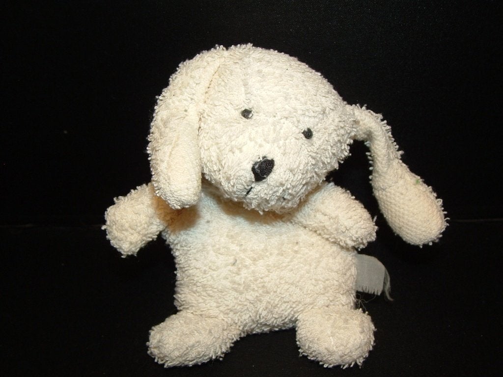 RUSS BERRIE HOND BADSTOF WIT ZITTEND MET LANGE OREN, Verzenden, Nieuw, Overige typen