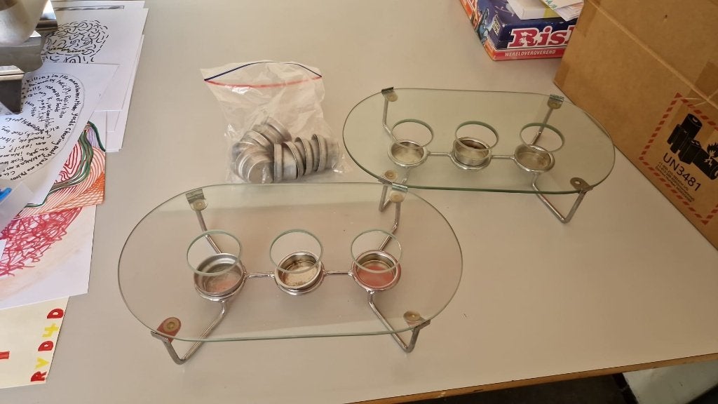 2 warmhoudplaten, Huis en Inrichting, Ophalen of Verzenden, Zo goed als nieuw, Glas, Overige typen