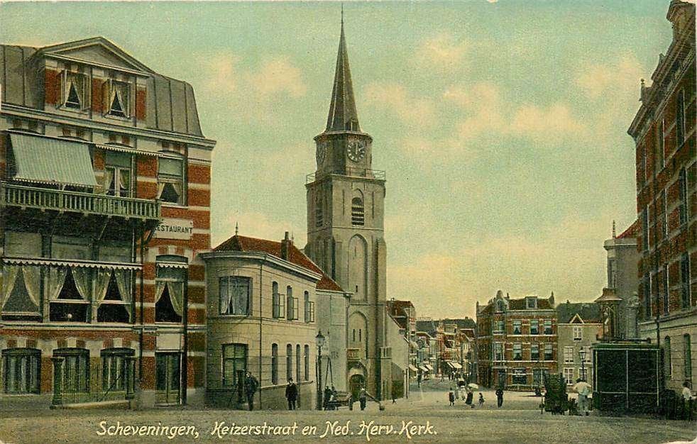 304-057-029 Scheveningen Keizerstraat en Ned. Herv. Kerk, Verzenden, Voor 1920, Zuid-Holland