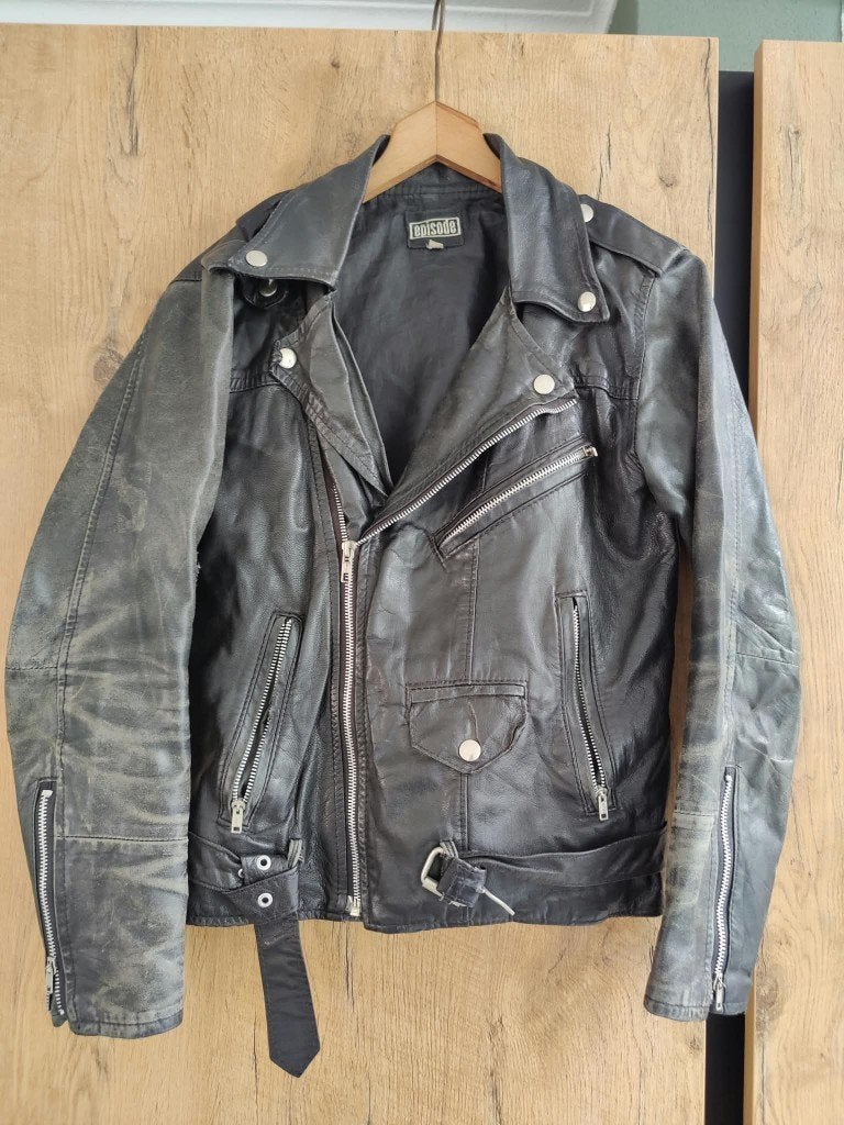 Vintage leren jas maat 36 (Episode), Ophalen of Verzenden, Gedragen, Maat 36 (S), Zwart