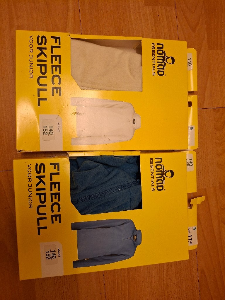 Fleece ski pull maat 140, 152 blauw gebroken wit, Kinderen en Baby's, Kinderkleding | Maat 152, Ophalen of Verzenden, Nieuw, Jongen of Meisje