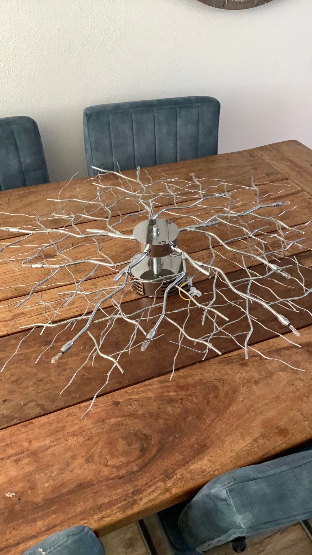 Metalen moderne plafond lamp, Ophalen, Zo goed als nieuw