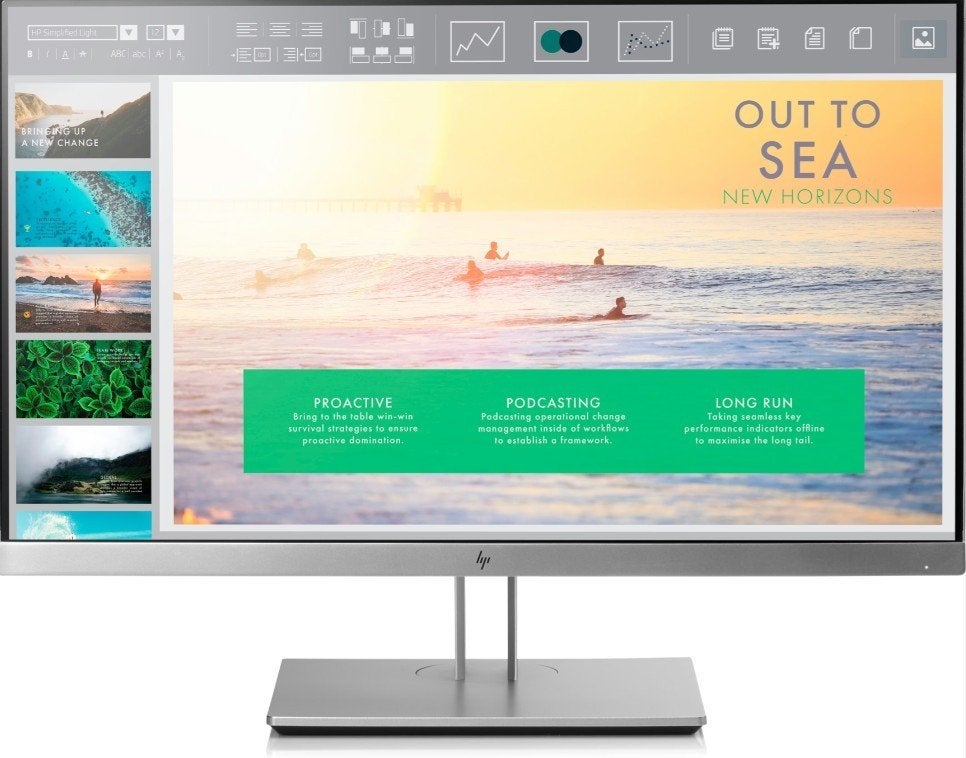 HP EliteDisplay E233 Zilver, Computers en Software, Monitoren, Ophalen, Gebruikt, IPS, In hoogte verstelbaar