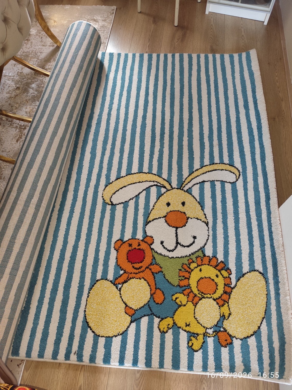 Vrolijk kindertapijt met konijn en knuffels - Sigikid, Ophalen of Verzenden