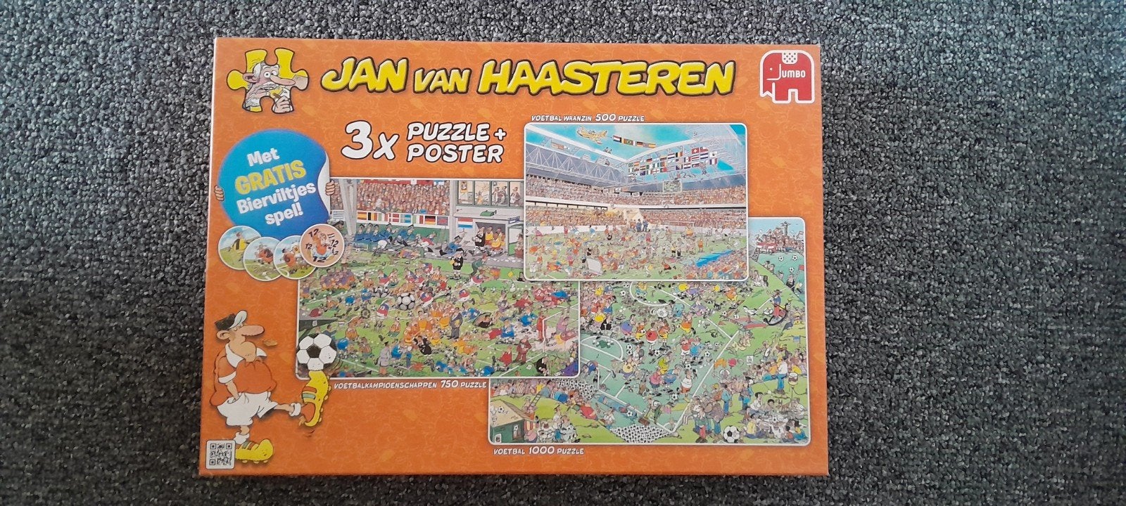 Puzzel JvH Voetbal WK ~ 3 in 1 ~ puzzels Haasteren, Ophalen of Verzenden, 500 t/m 1500 stukjes, Zo goed als nieuw, Legpuzzel