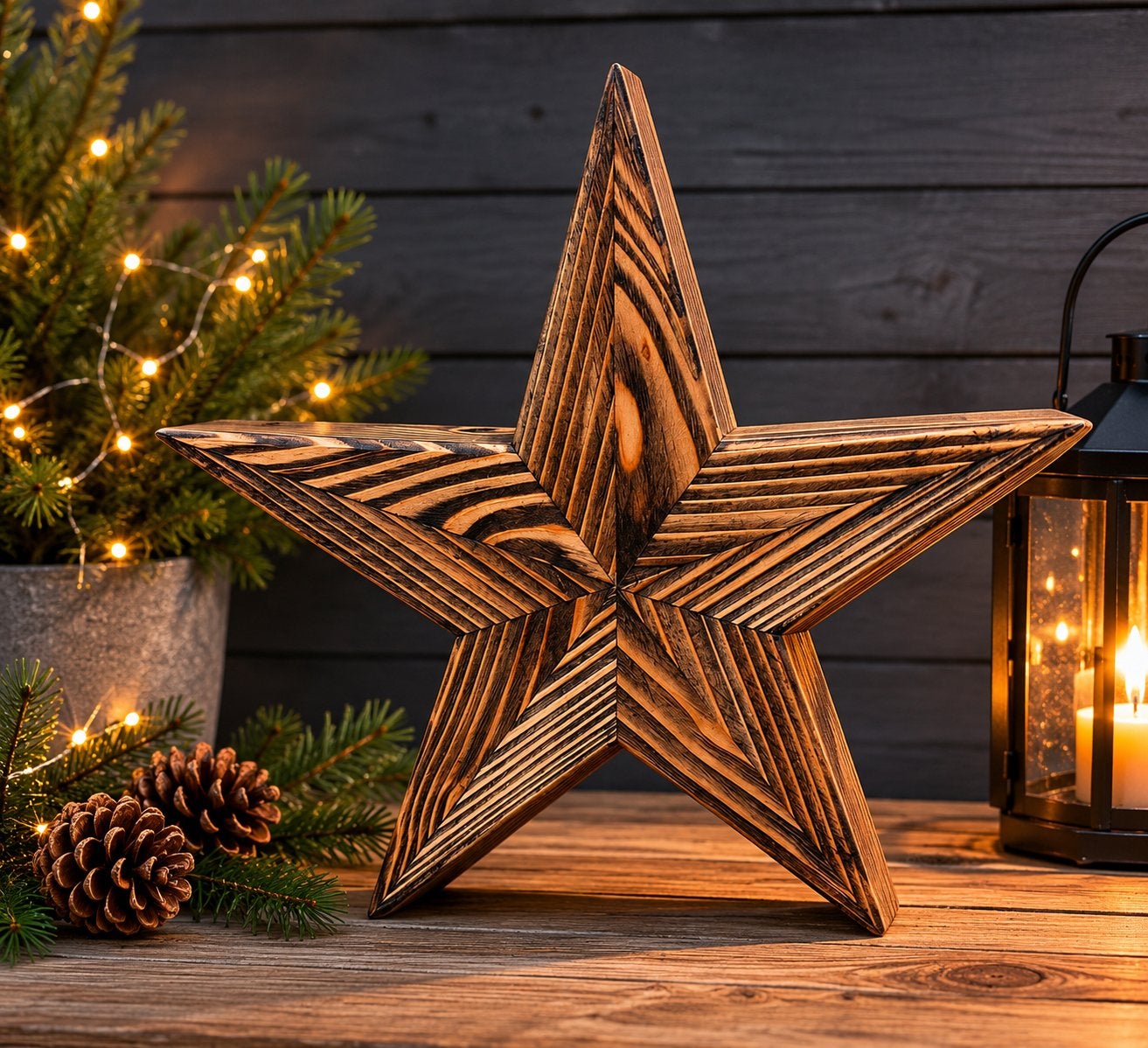 Houten Kerstster | Handgemaakt | Rustieke Kerstdecoratie, Diversen, Kerst, Ophalen of Verzenden