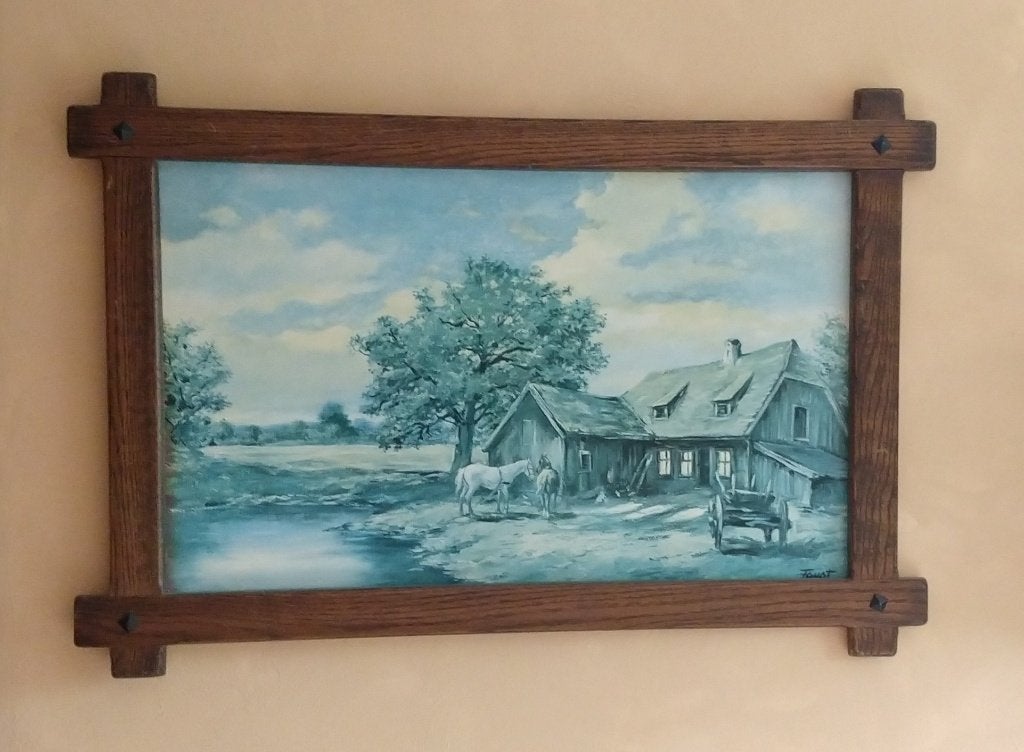 zeefdruk schilderij Faust, Antiek en Kunst, Kunst | Litho's en Zeefdrukken, Ingelijst, Ophalen of Verzenden, Dieren en Natuur