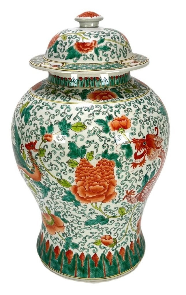 15. Dekselpot - famille verte, Qianlong-stijl, 19e eeuw, Ophalen