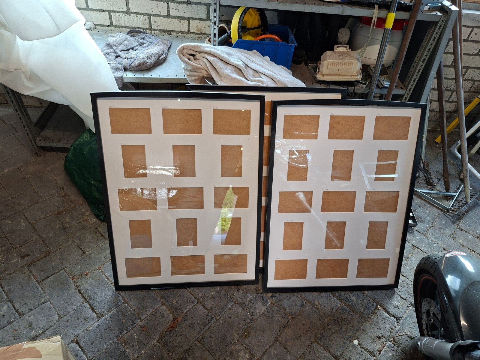 3 grote fotolijsten voor meerdere foto's, Ophalen, Gebruikt, Hout, Collagefotolijst