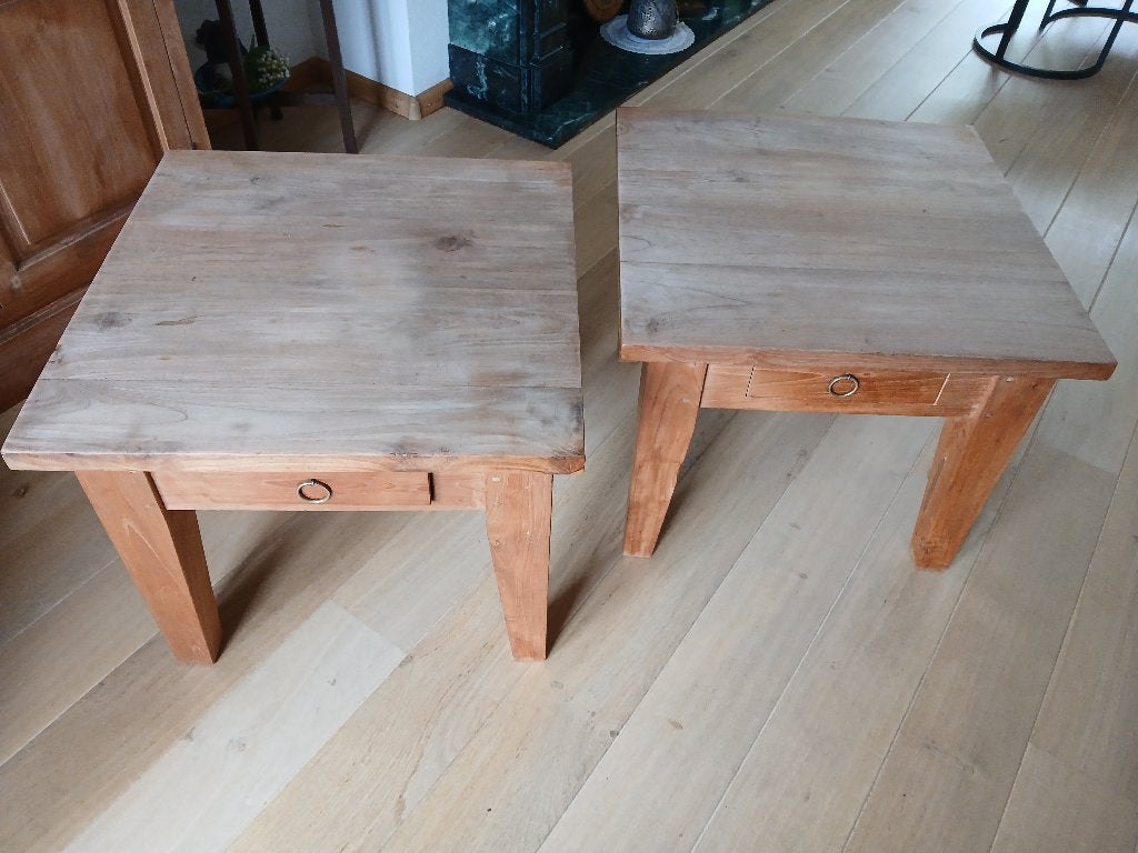 Salontafels Teak, Huis en Inrichting, Tafels | Salontafels, Ophalen, 50 tot 100 cm, 50 tot 75 cm, Vierkant