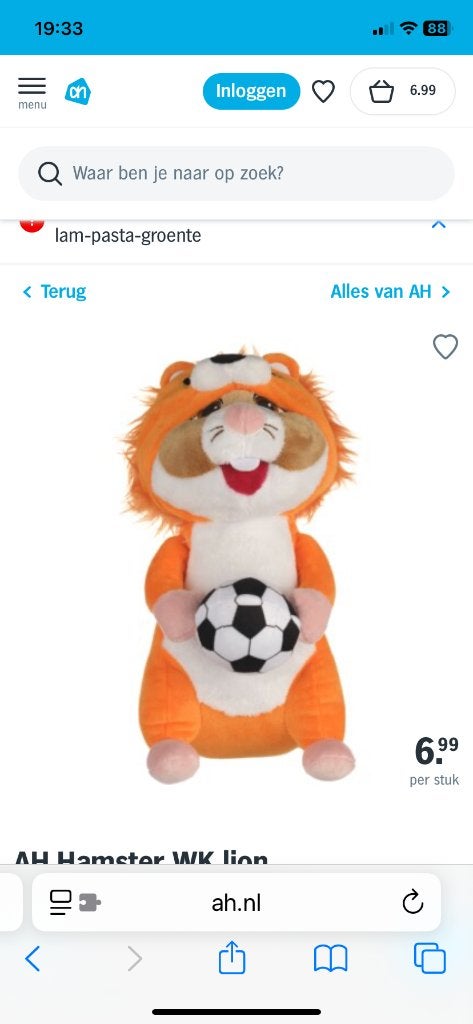 Gevraagd WK Hamster, Albert Heijn, Verzenden