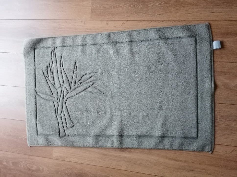 Badmat Quality Textiles 80x100 cm bruin bamboe-patroon, Ophalen of Verzenden, Zo goed als nieuw, Bruin, Badmat