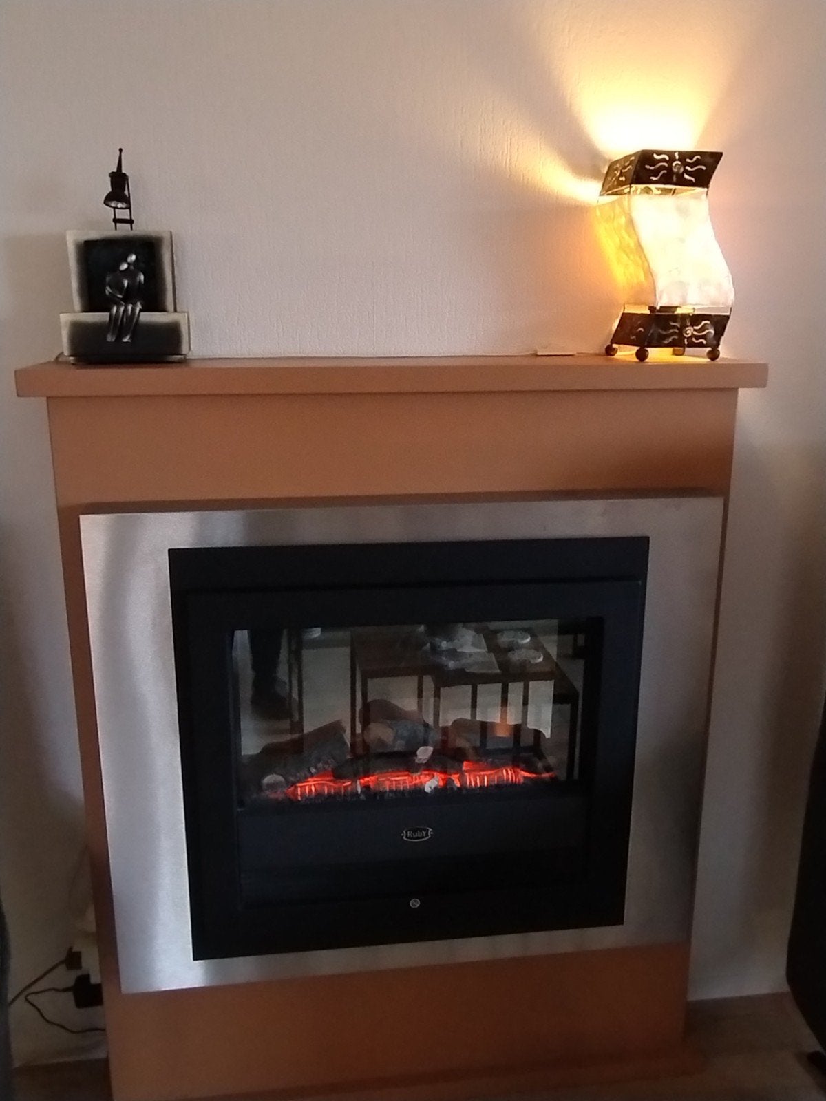 Elektrische haard met vlammenillusie en 2 warmtestanden, Ophalen, Vrijstaande haard, Elektrische haard