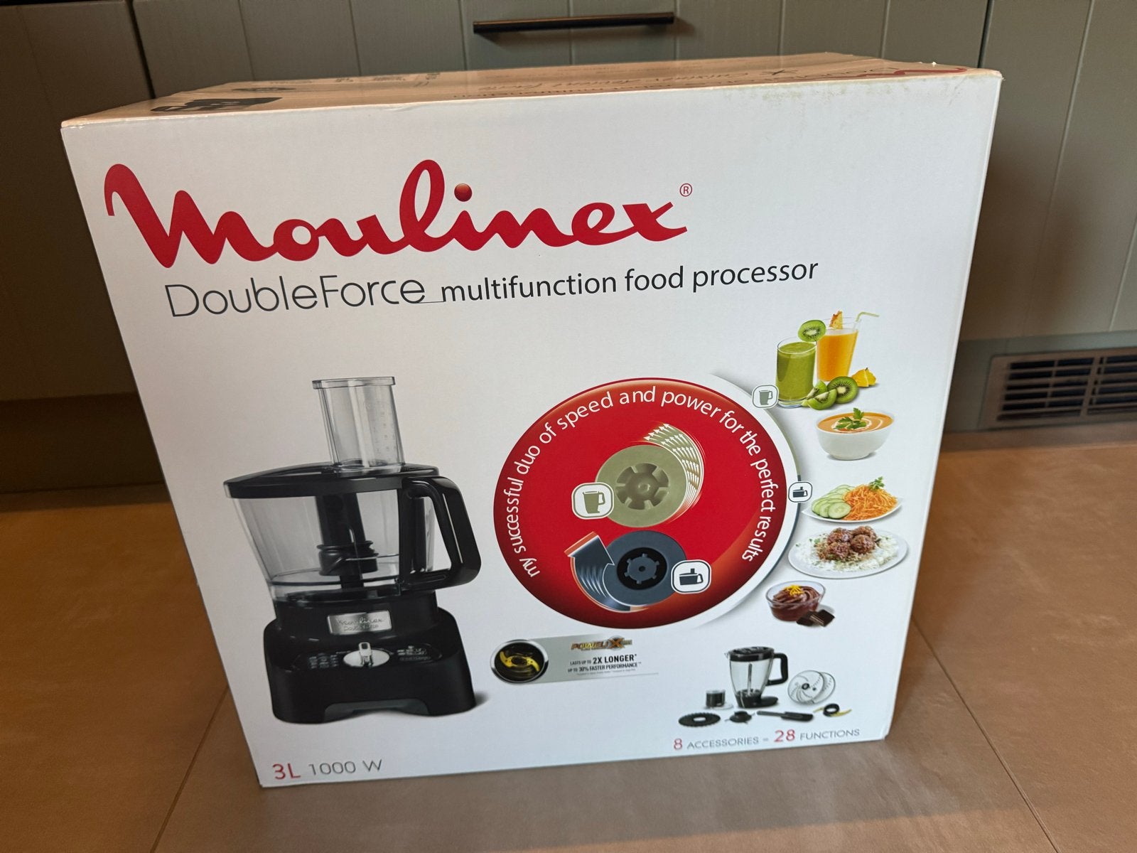 Moulinex DoubleForce Multifunction Food Processor 1000W, Nieuw, 3 snelheden of meer, Ophalen of Verzenden, 2 tot 3 liter