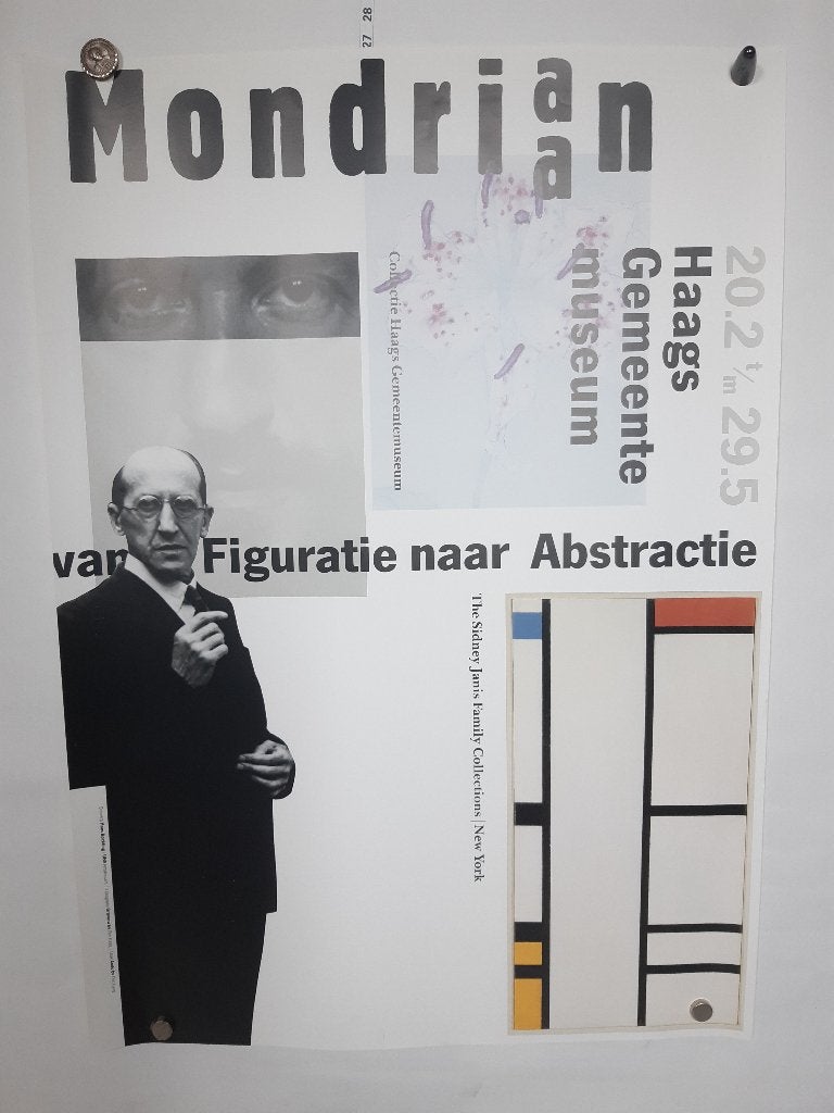 Originele poster Piet Mondriaan, Rechthoekig Staand, Verzenden, Zo goed als nieuw, A1 t/m A3