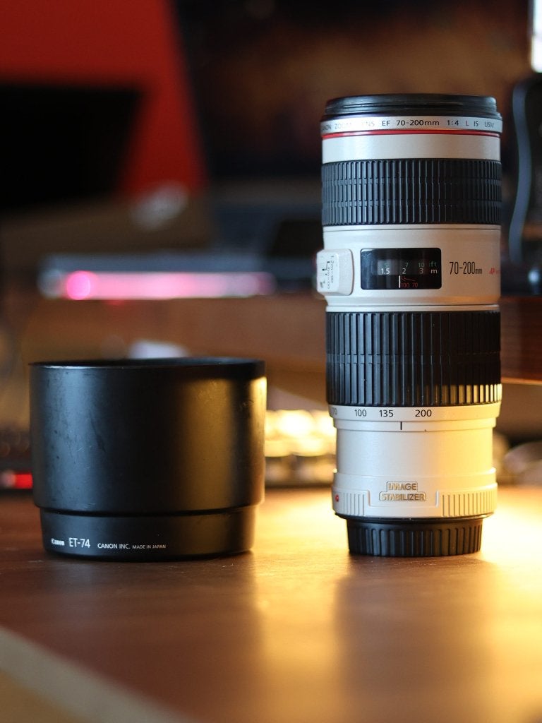 Canon ef 70-200 f4 is usm L lens mark 1 + uv en vnd filtet, Audio, Tv en Foto, Fotografie | Lenzen en Objectieven, Ophalen, Canon