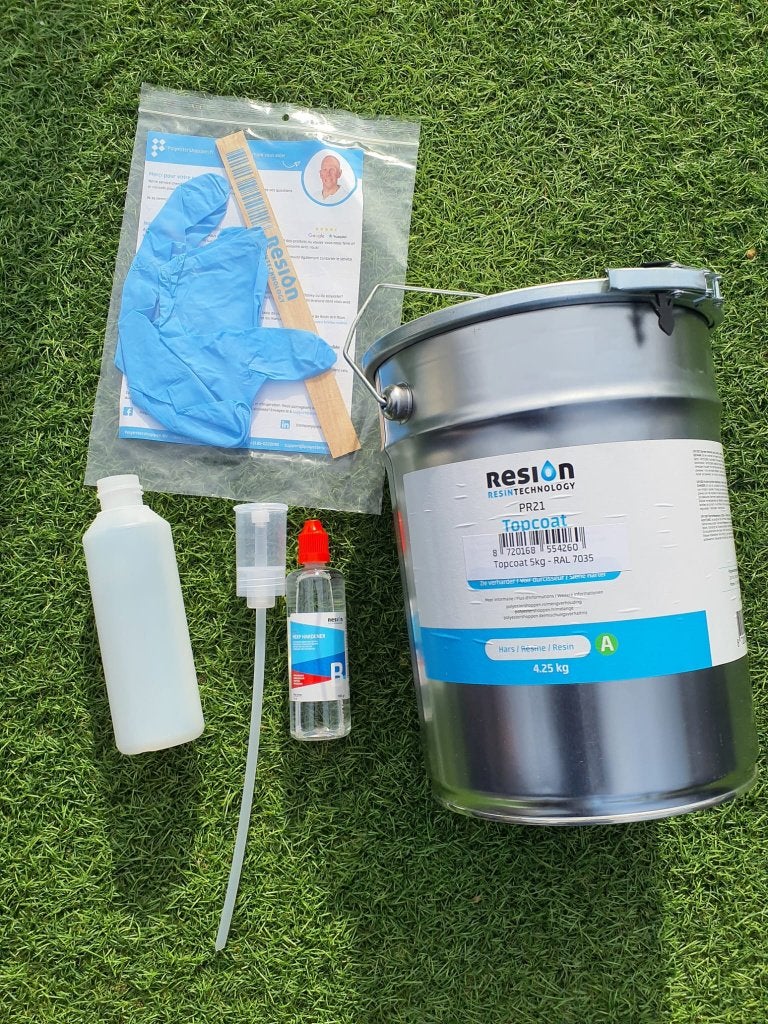 Topcoat polyester RESION ISO-NPG Topcoat 5 kg, 5 tot 10 liter, Ophalen, Nieuw, Grijs