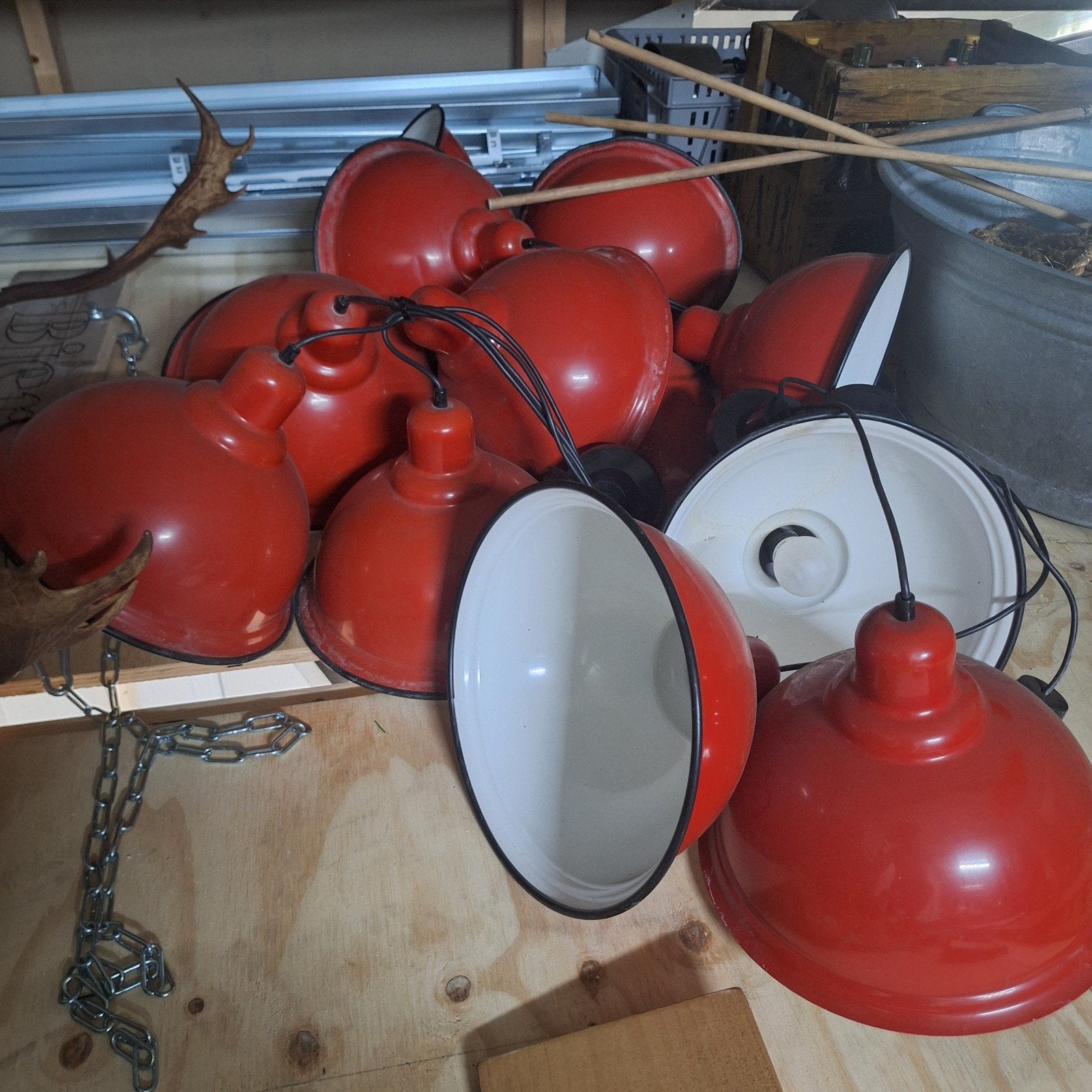 Retro vintage lampenkappen net emaile, Ophalen