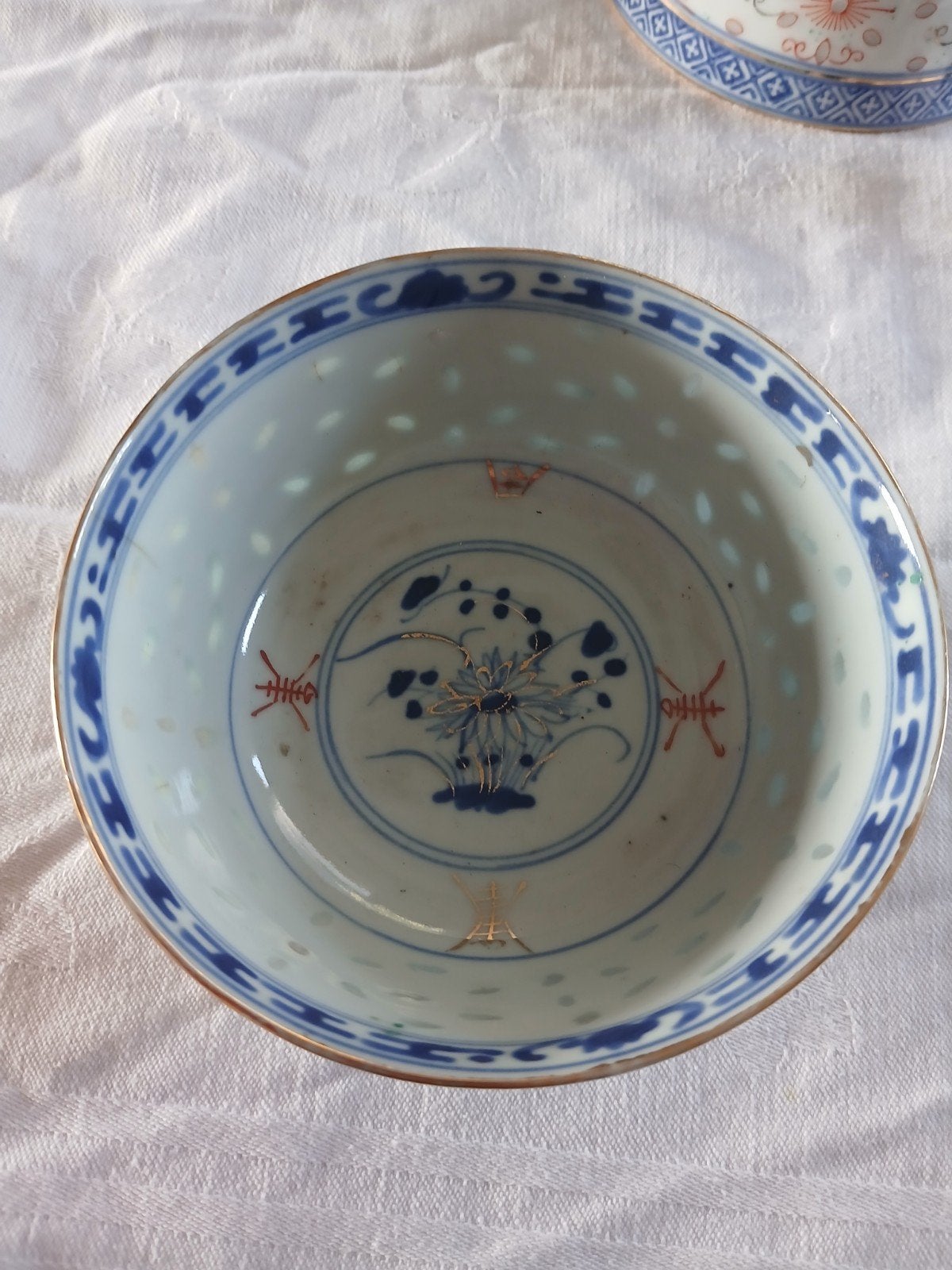 vintage chinese kom mok rijstkorrel porselein 1970 1980, Antiek en Kunst, Ophalen