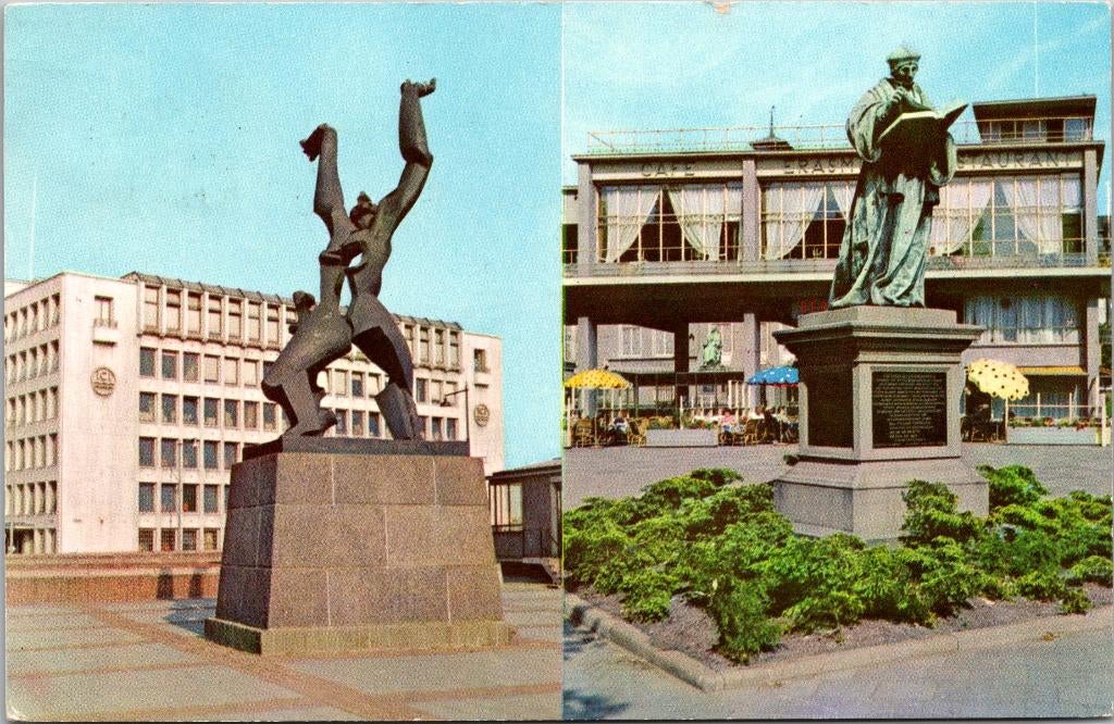 Rotterdam - Monument Zadkine Standbeeld Eramus (1959), Verzamelen, Ansichtkaarten | Nederland, Verzenden, 1940 tot 1960, Gelopen
