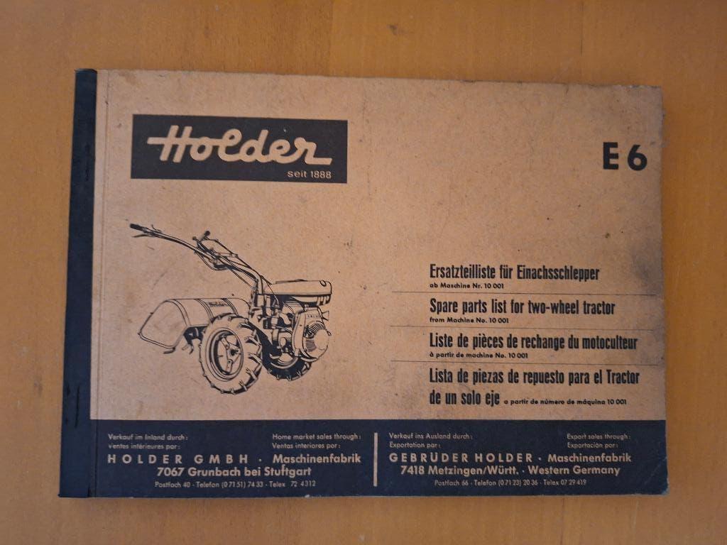 Onderdelenboek voor éénasser Holder E6, Ophalen of Verzenden, Gelezen, Tractor en Landbouw