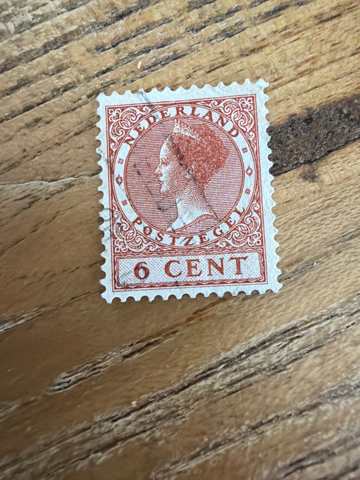 Nederlandse postzegel 6 cent Koningin Wilhelmina, Postzegels en Munten, Ophalen of Verzenden, T/m 1940, Gestempeld