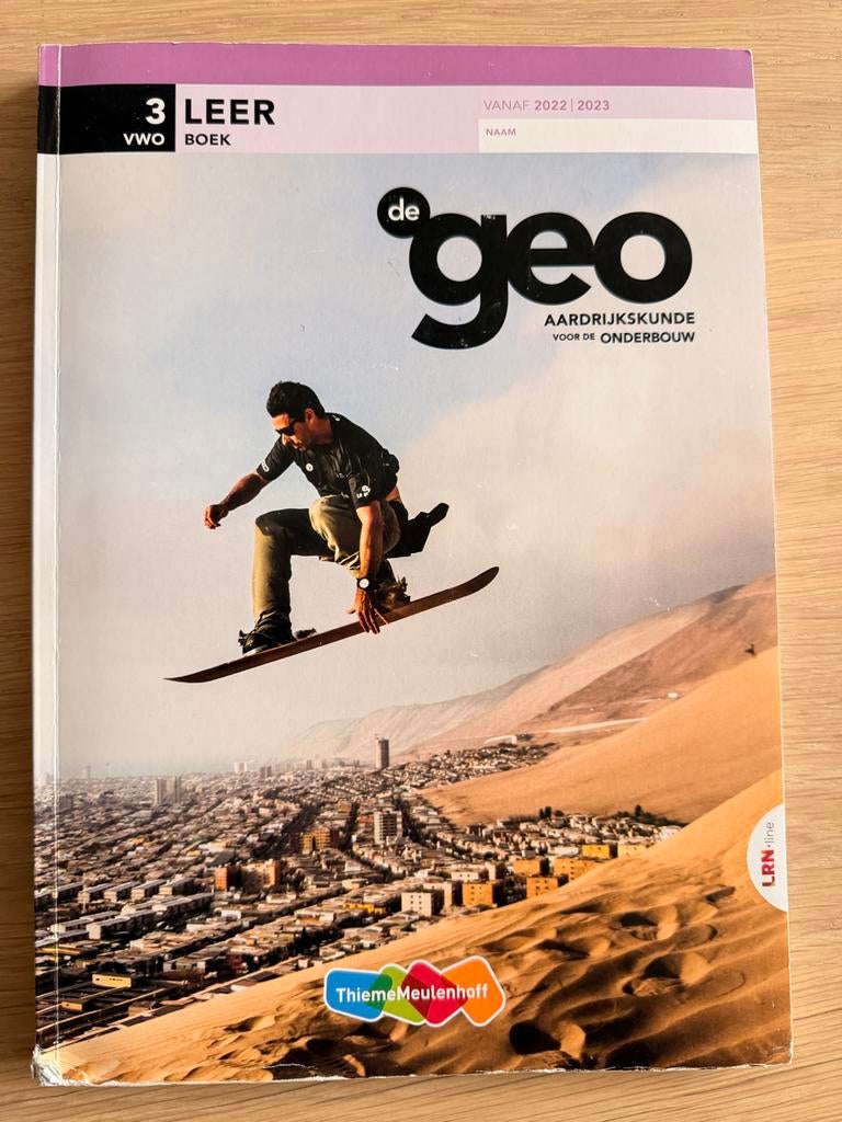 De Geo Aardrijkskunde 3 VWO Boek  Thiememeulenhoff, Boeken, Ophalen of Verzenden, Zo goed als nieuw, VWO
