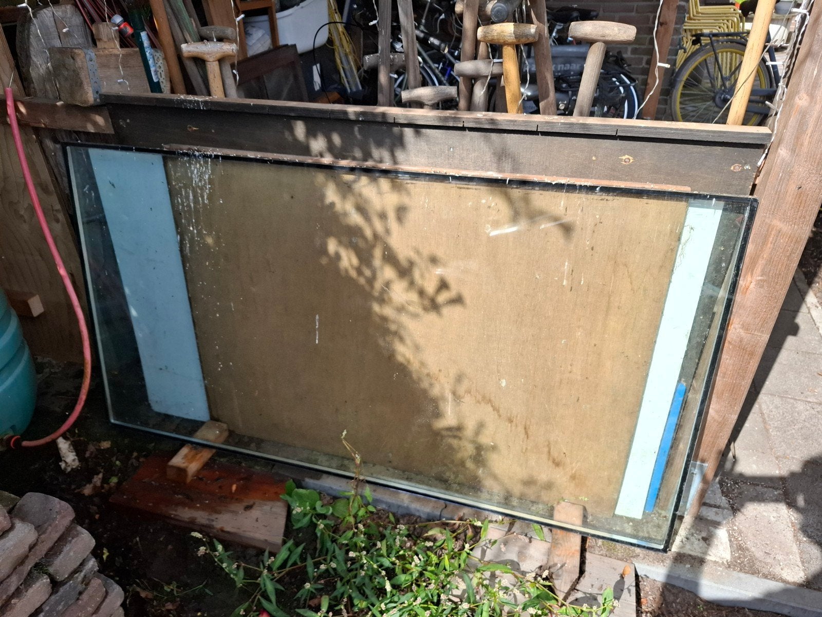 dubbel glas een zijde gelaagd, Doe-het-zelf en Verbouw, Glas en Ramen, Ophalen, Gebruikt, Glasplaat