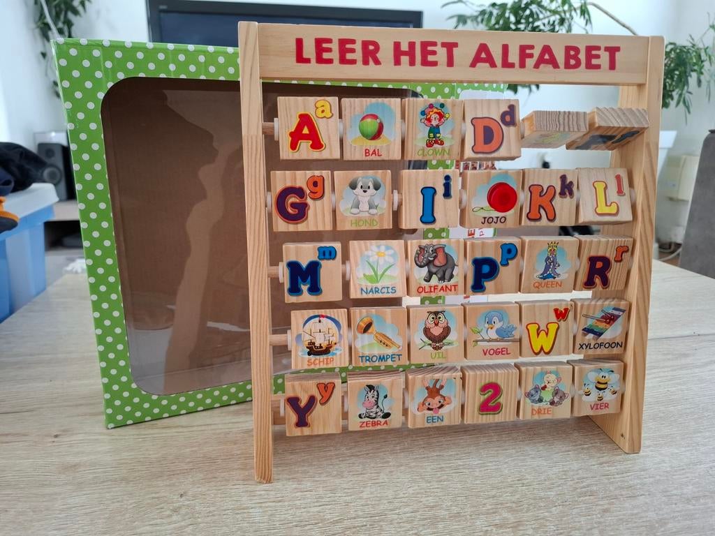 Houten Alfabet Leerbord - Leer Het Alfabet, Ophalen of Verzenden, Zo goed als nieuw, Taal en Lezen