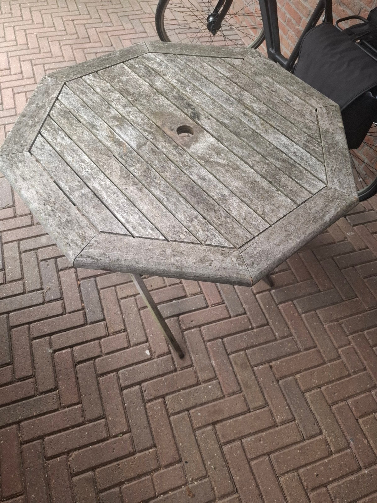 hardhouten tuintafel rond 1m, Tuin en Terras, Ophalen, Rond, Hout