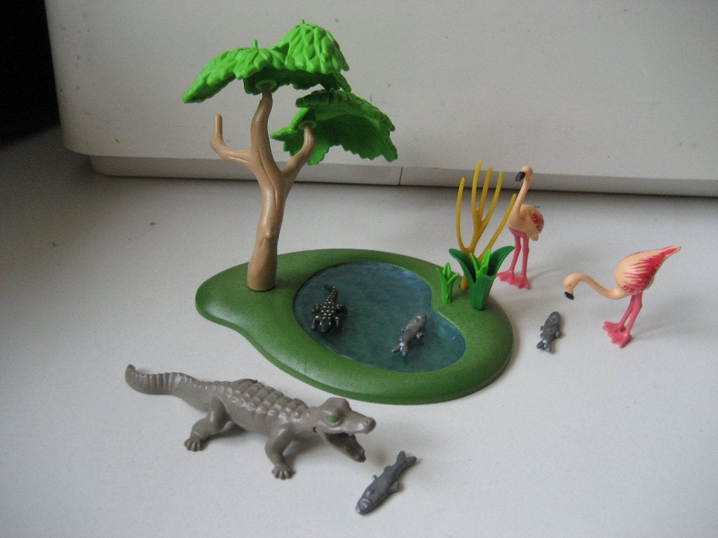 playmobil waterplas met alligator en flamingo's, Ophalen of Verzenden, Zo goed als nieuw