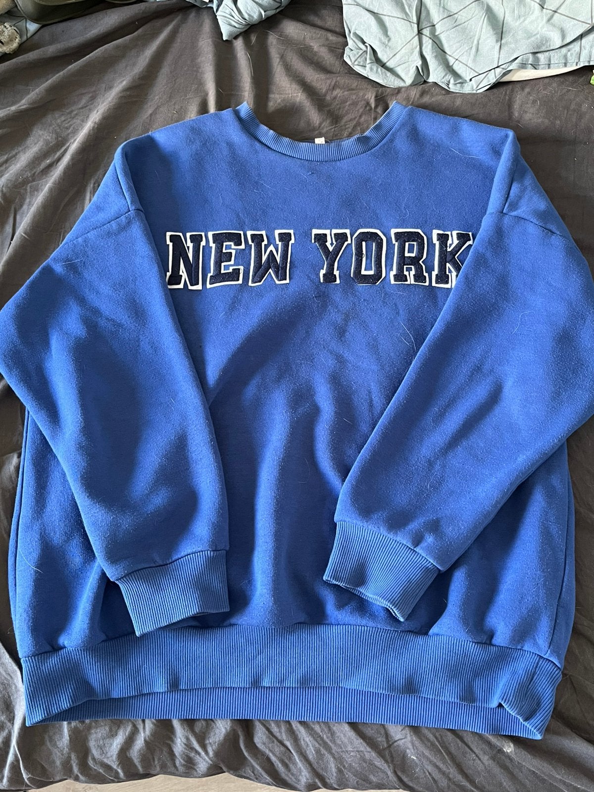 New york trui blauw, Ophalen, Gedragen, Maat 48/50 (M), Blauw