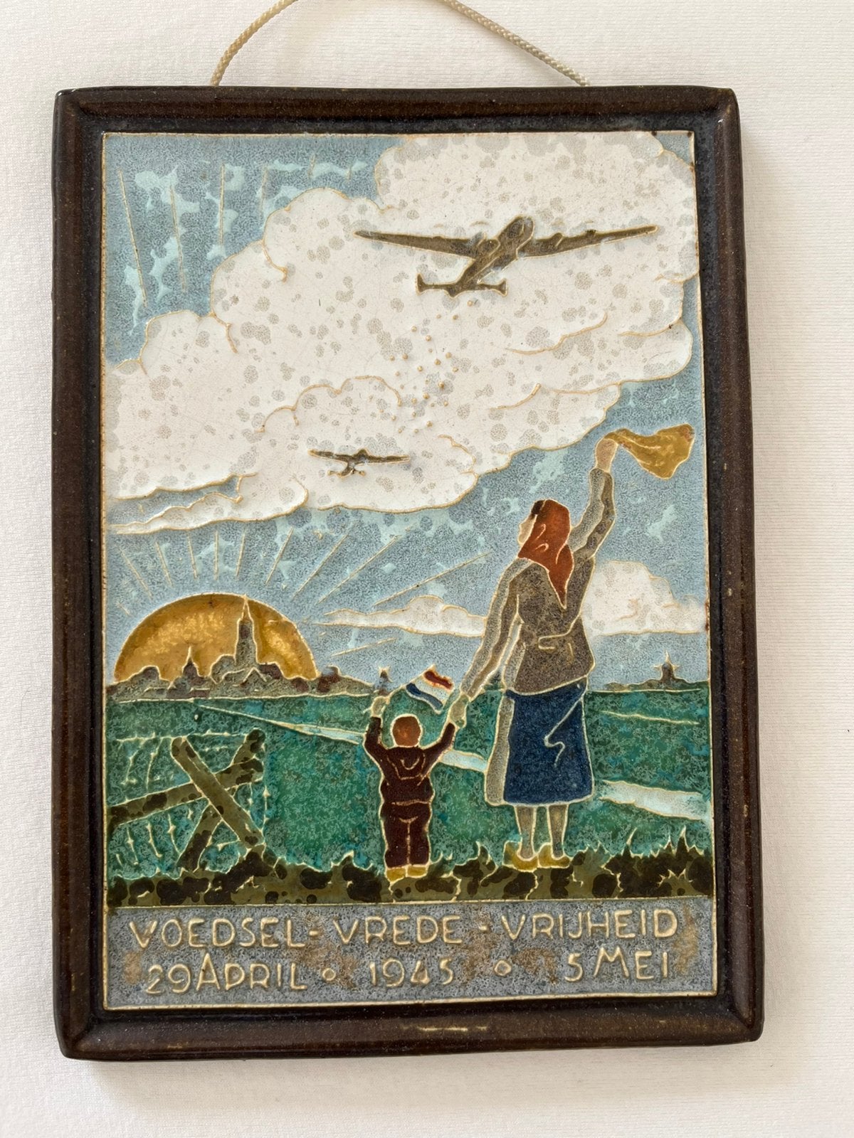 Cloisonné oorlogstegel van De Porceleyne Fles, Ophalen of Verzenden