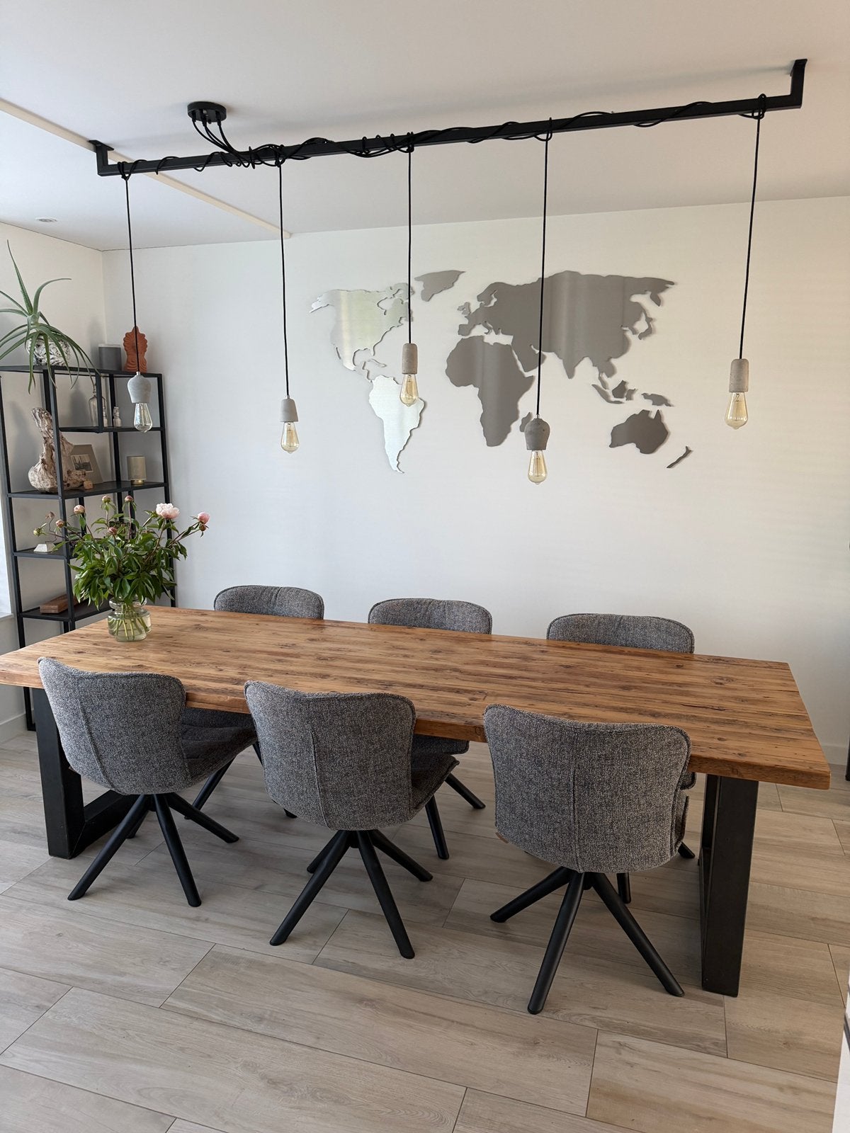 Industriele eettafel bar lamp, Ophalen, Zo goed als nieuw, 75 cm of meer