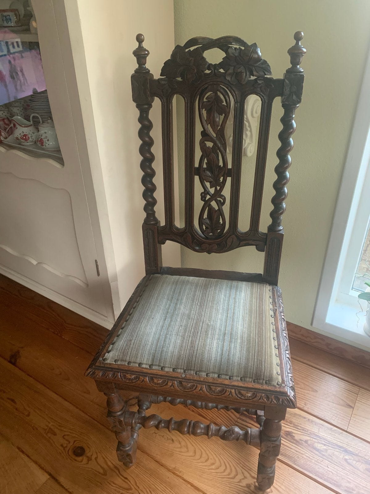 Antieke stoelen met houtsnijwerk - Set van 2, Ophalen