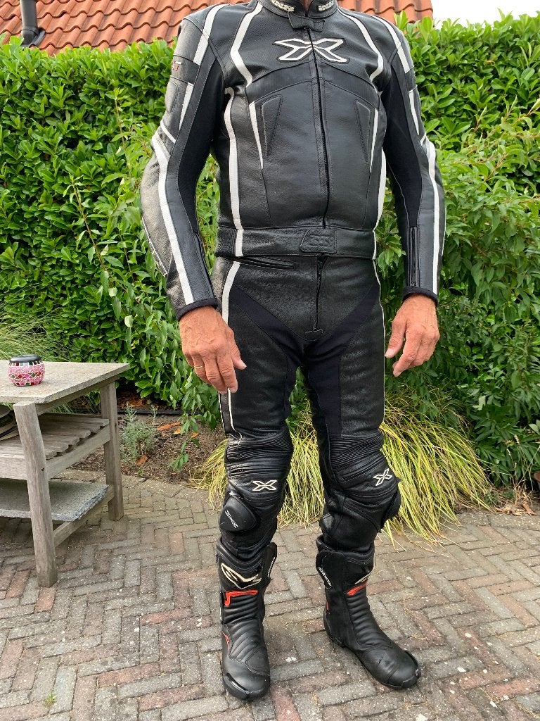 2 delig leren heren motorpak merk IXS maat 102/52, Ophalen, IXS, Tweedehands, Heren