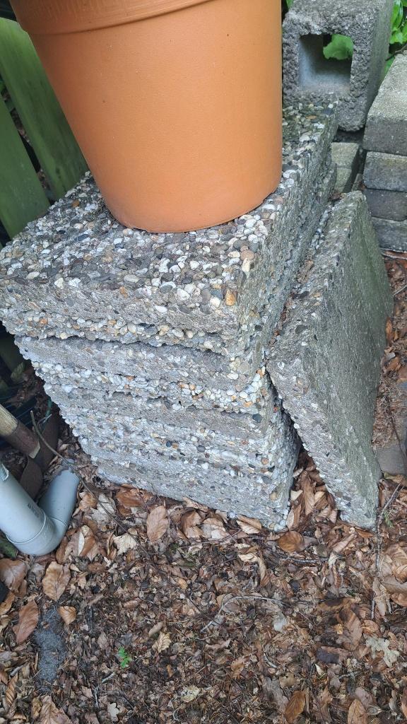gratis afhalen grindtegels, Tuin en Terras, Tegels en Klinkers, Ophalen, Gebruikt, Beton, Terrastegels