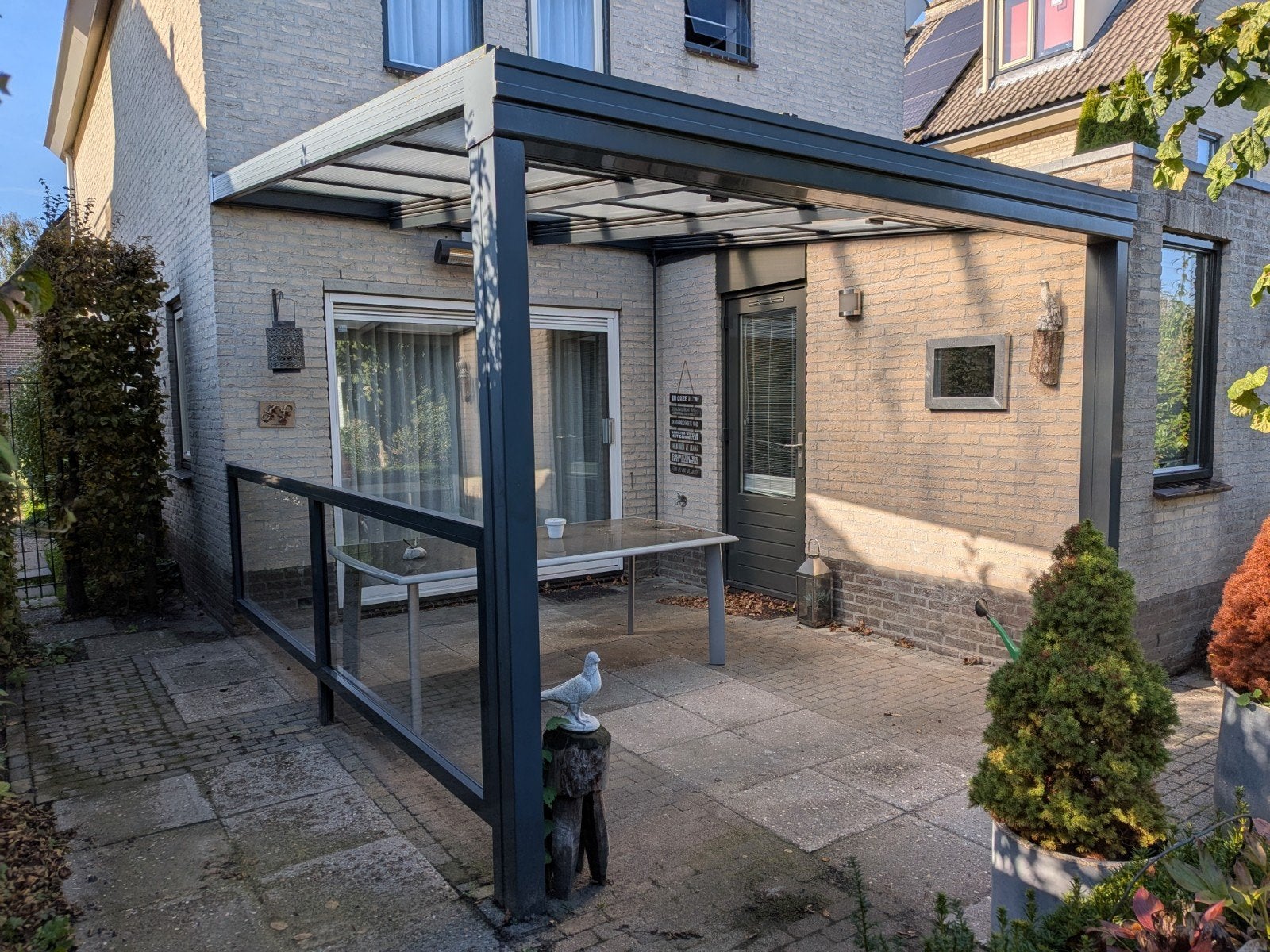 Ittalum aluminum veranda met schuifdak, spots en verwarmer, Ophalen, Gebruikt, Veranda