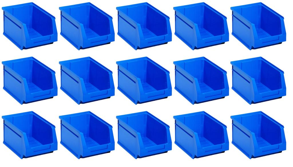 Tayg 52 15 x Magazijn Stapelbak L236 × B160 × H130 mm blauw, Niet ingevuld, Niet ingevuld, Niet ingevuld