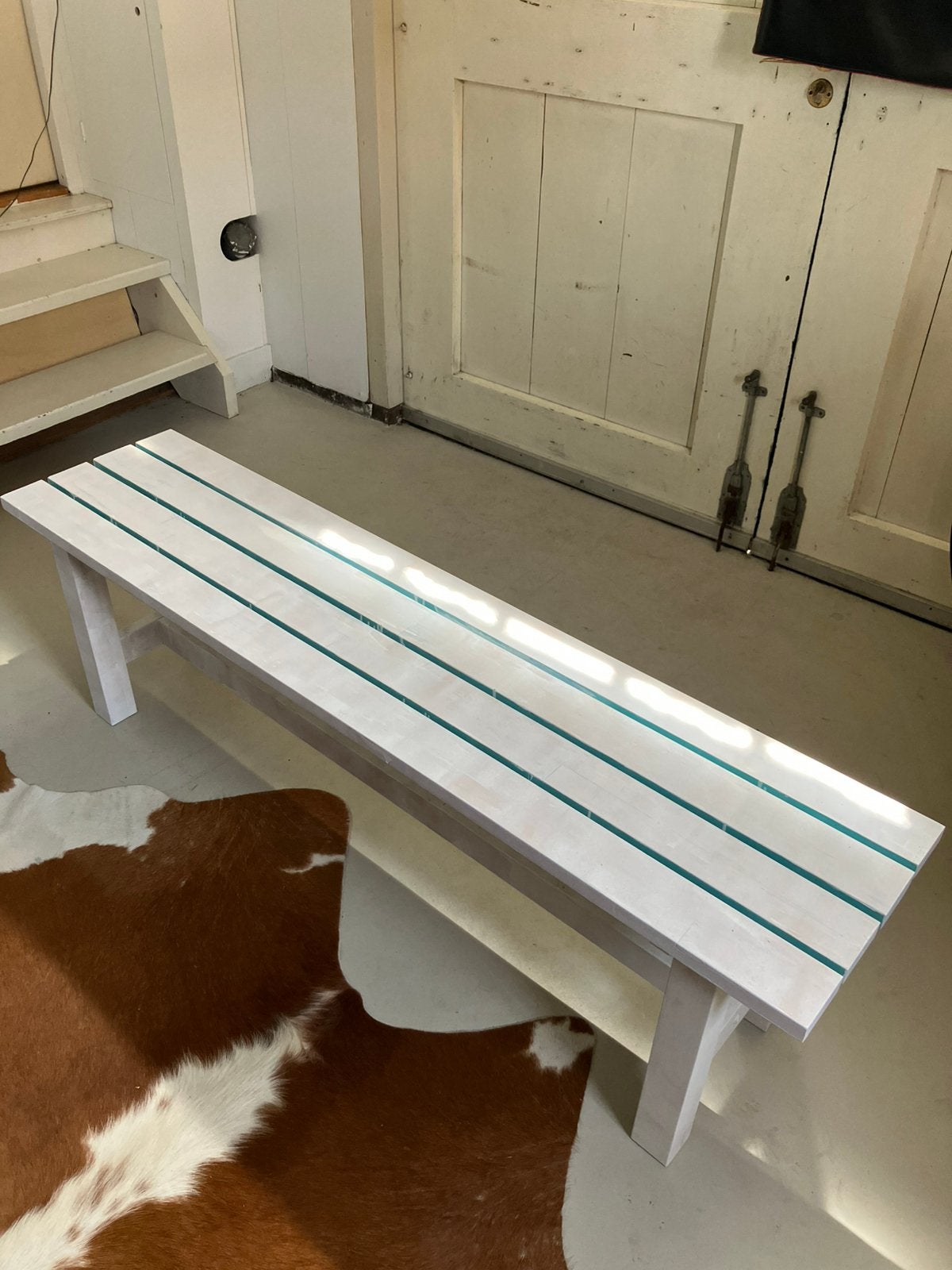 Moderne houten bank design, Ophalen, Gebruikt, Wit, Eén