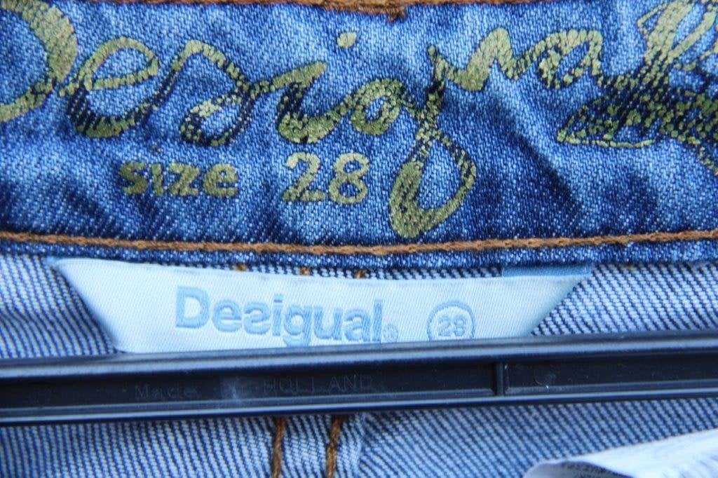 Spijkerrok blauw/ goud Desigual mt 28(EU36) Vaste prijs OPR, Blauw, Ophalen of Verzenden, Gedragen, Boven de knie