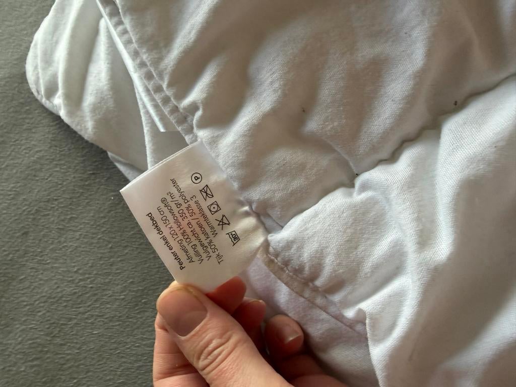 Peuterdekbed 1.20x1.50 - Wit, Kinderen en Baby's, Kinderkamer | Beddengoed, Gebruikt, Jongetje of Meisje, Wit, Ophalen of Verzenden